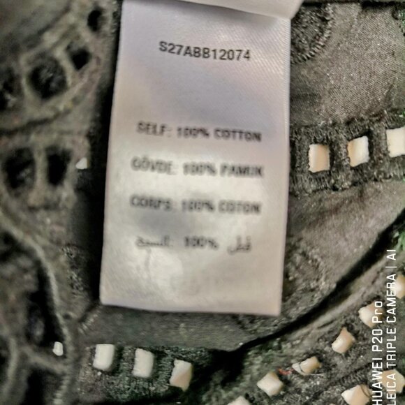 vintage Opening Ceremony BLACK BROIDERIE ANGLAISE scallop edge eyelet lace top - Picture 10 of 13